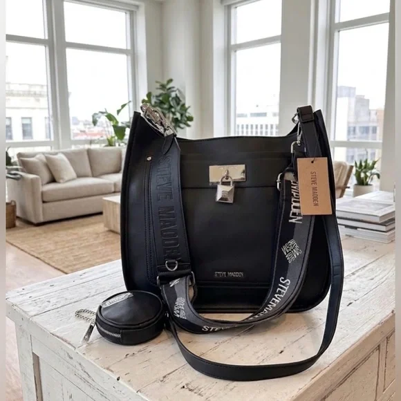 NWT- STEVE MADDEN Black Bjessi Crossbody Bag - Picture 4 of 16